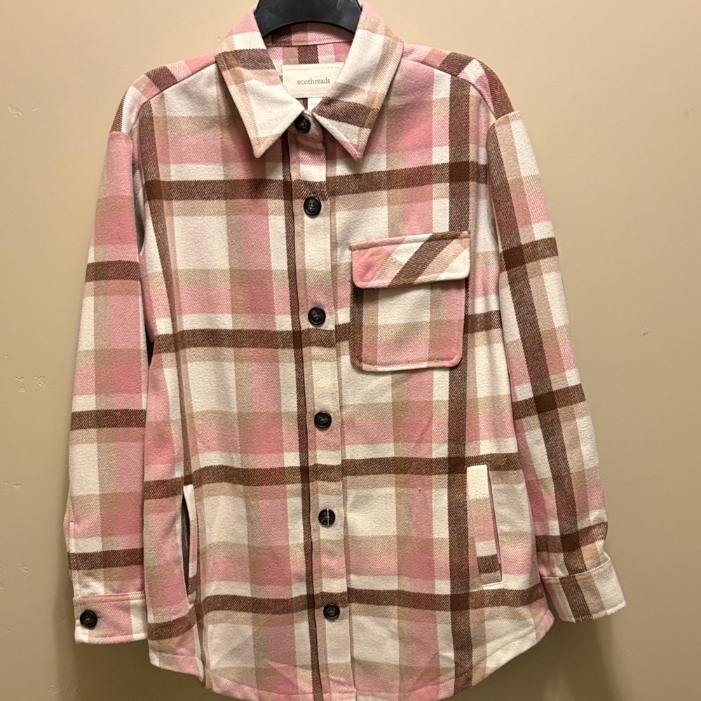 Ecothreads button front fleece jacket